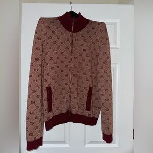 Gucci Burgundy Patterned Bomber Jacket